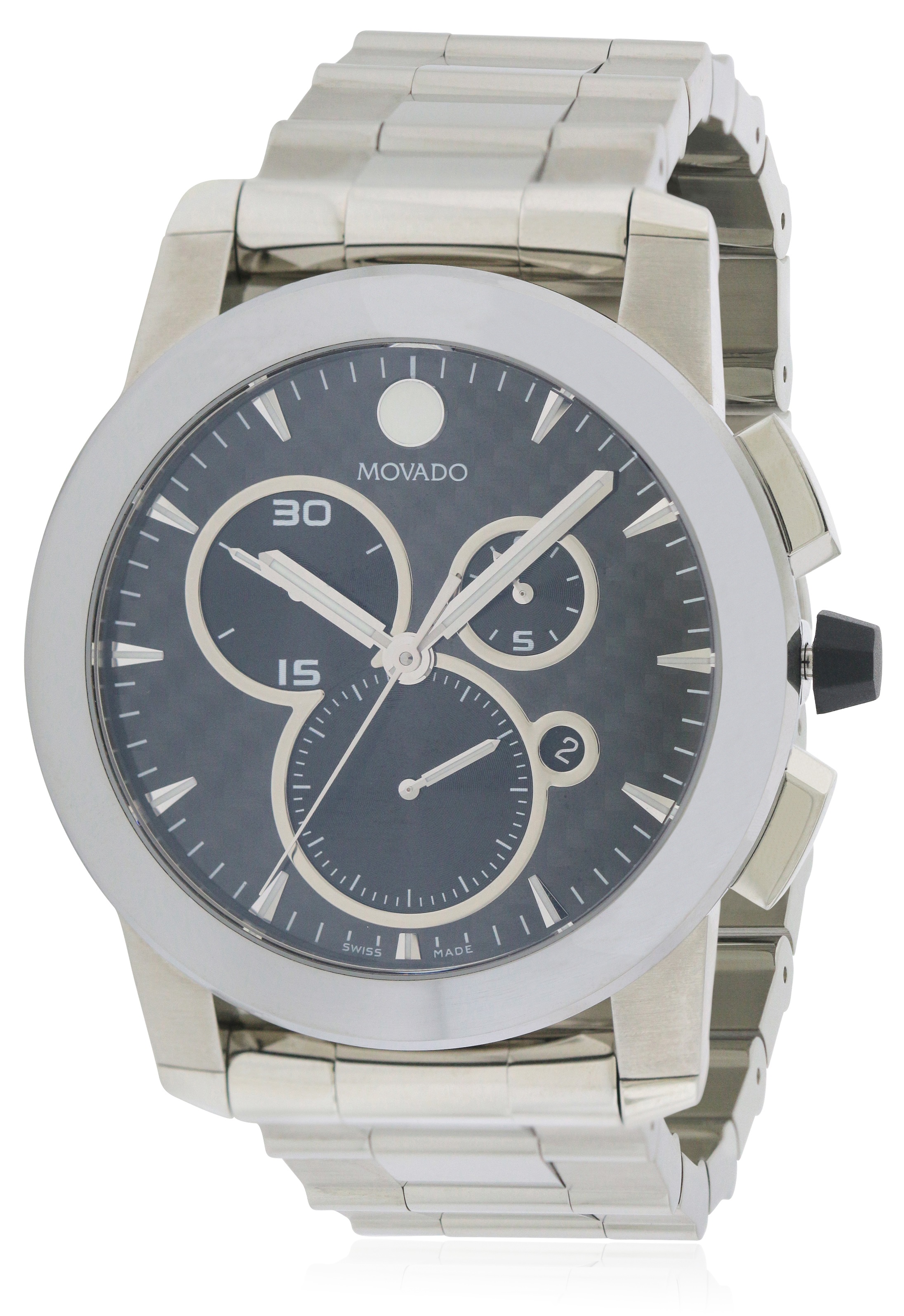 Movado Vizio Stainless Steel Chronograph Mens Watch 0606551