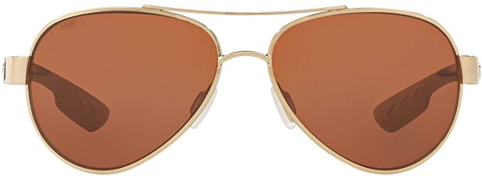 Costa Del Mar Womens Loreto Polarized Aviator Sunglasses - Rose Gold/Copper - 56 mm