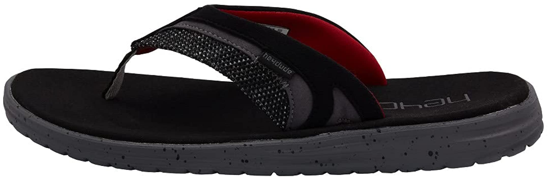 Hey Dude Mens FLINN Flip-Flop Sandals  - SOX TOTAL BLACK - 7