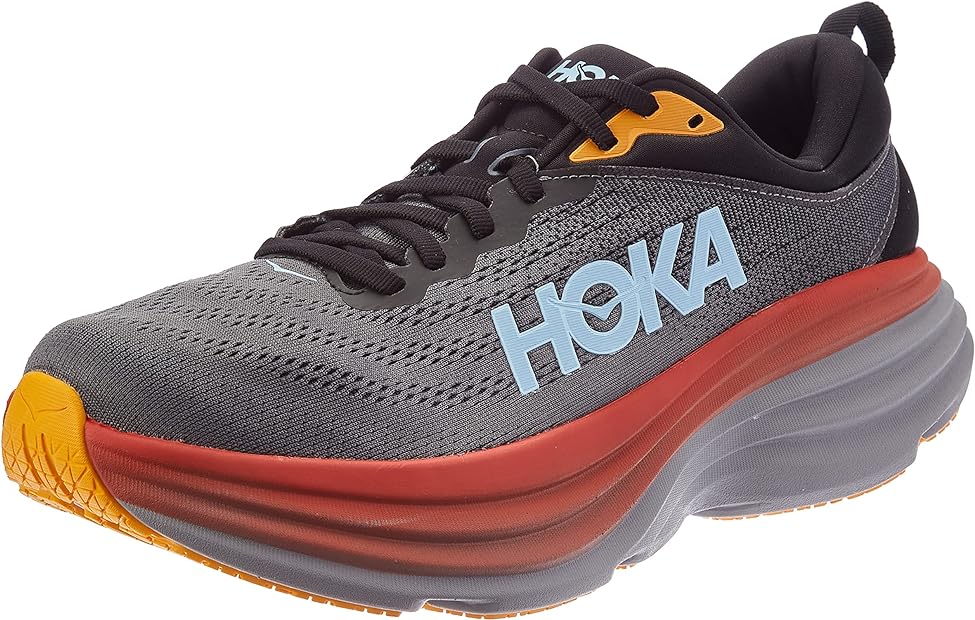 HOKA ONE Bondi 8 Mens Running Shoes - Anthracite/Castlerock - 10
