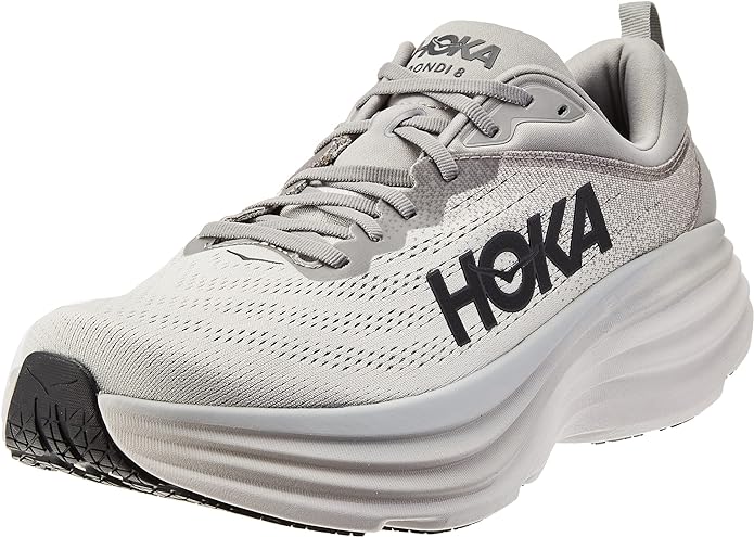 Hoka One Mens Bondi 8 Road Running Shoes - Sharkskin/Harbor Mist - 10