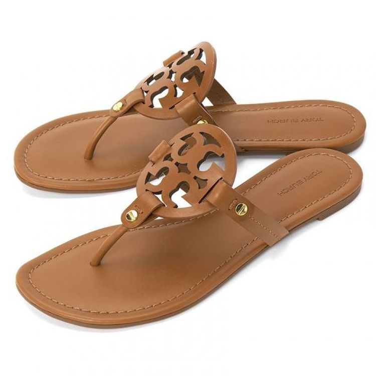 Tory Burch Miller Leather Sandals - Tan - 6.5