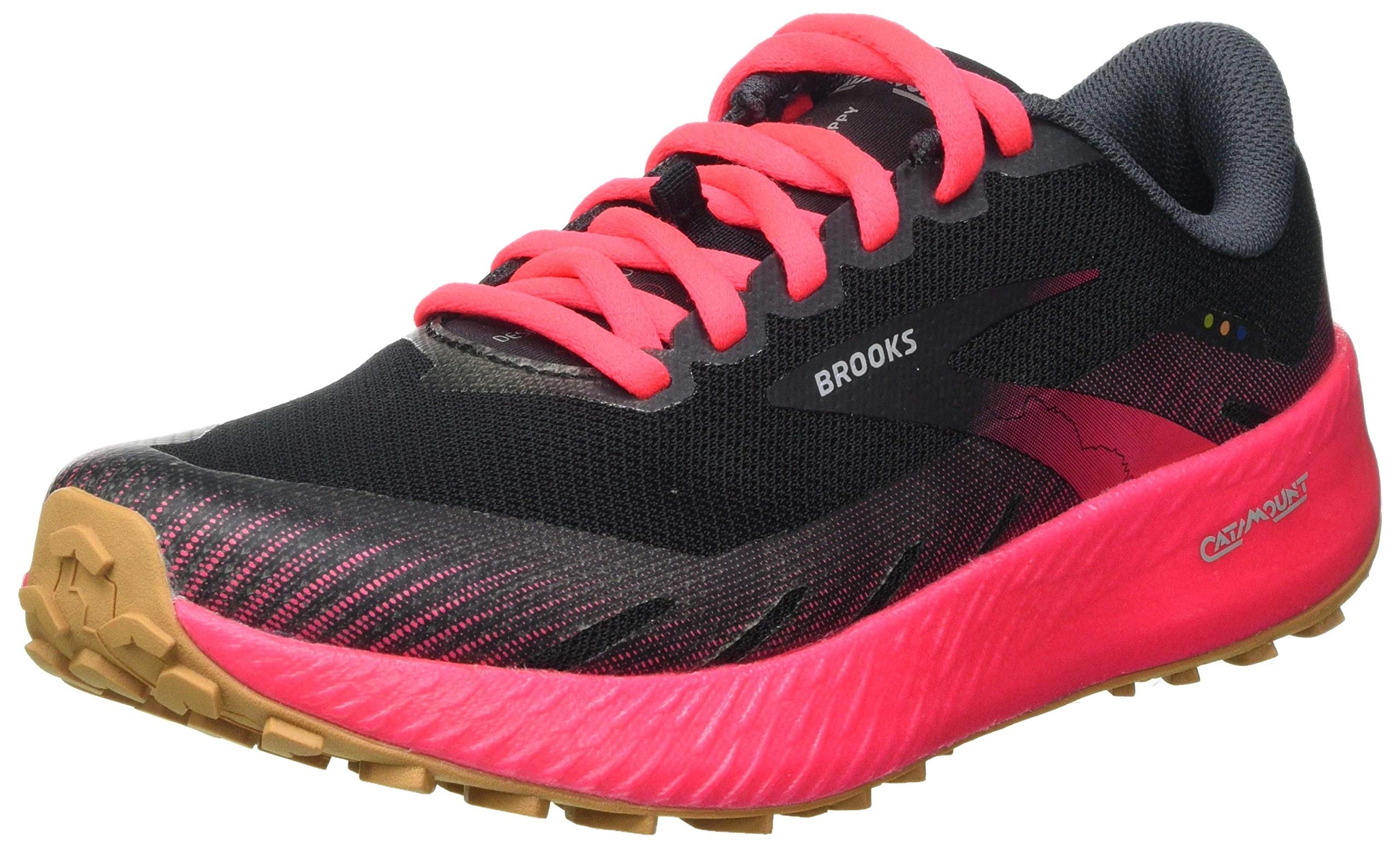 Brooks Womens Catamount Trail Running Shoe - Black/Pink - 8