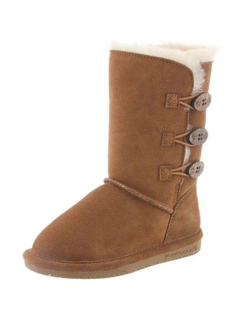 BEARPAW LAUREN GIRLS SHEEPSKIN PULL ON WINTER BOOT - Hickory - Y1