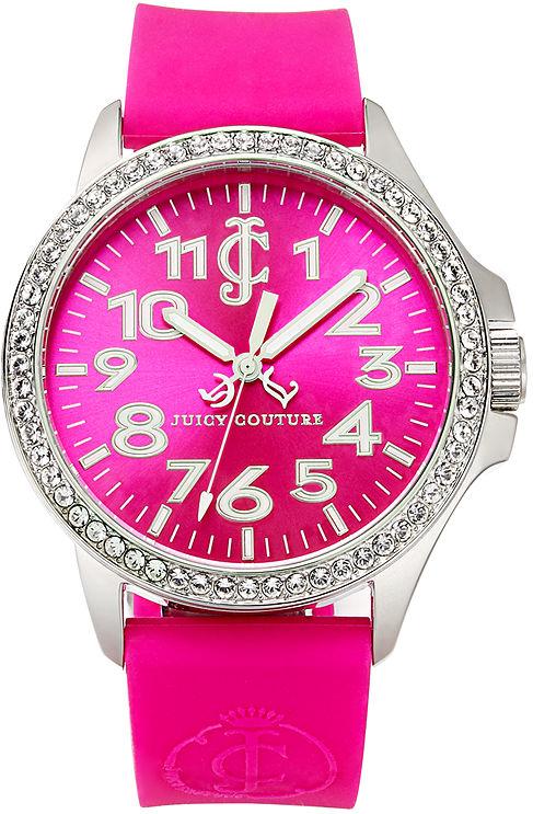 Juicy Couture Jetsetter Hot Pink Silicone Ladies Watch 1900965