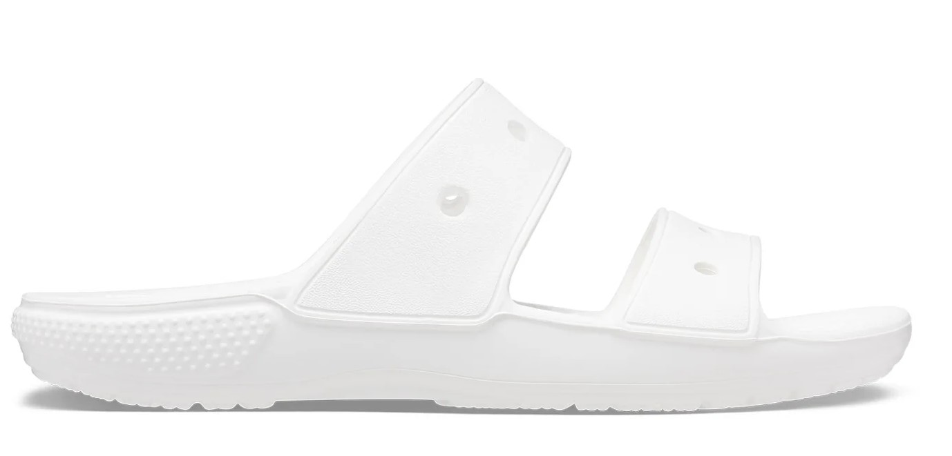 Crocs Unisex Classic Two-Strap Slide Sandals - White - M8/W10