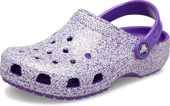 Crocs Toddlers Classic Glitter Clog - Neon Purple/Multi - C9