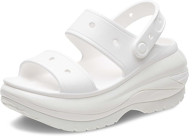 Crocs Unisex Classic Mega Crush Sandal - White - M6W8