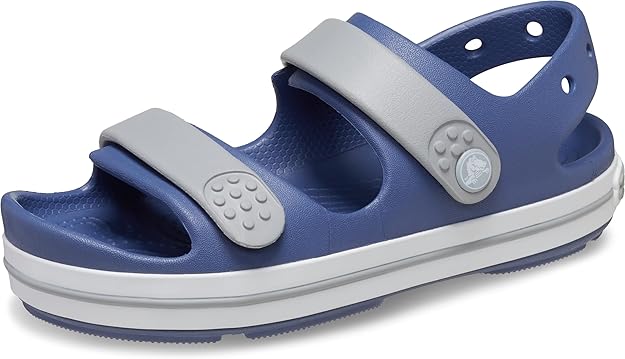 Crocs Kids Crocband Cruiser Sandal - Bijou Blue/Light Grey - C11