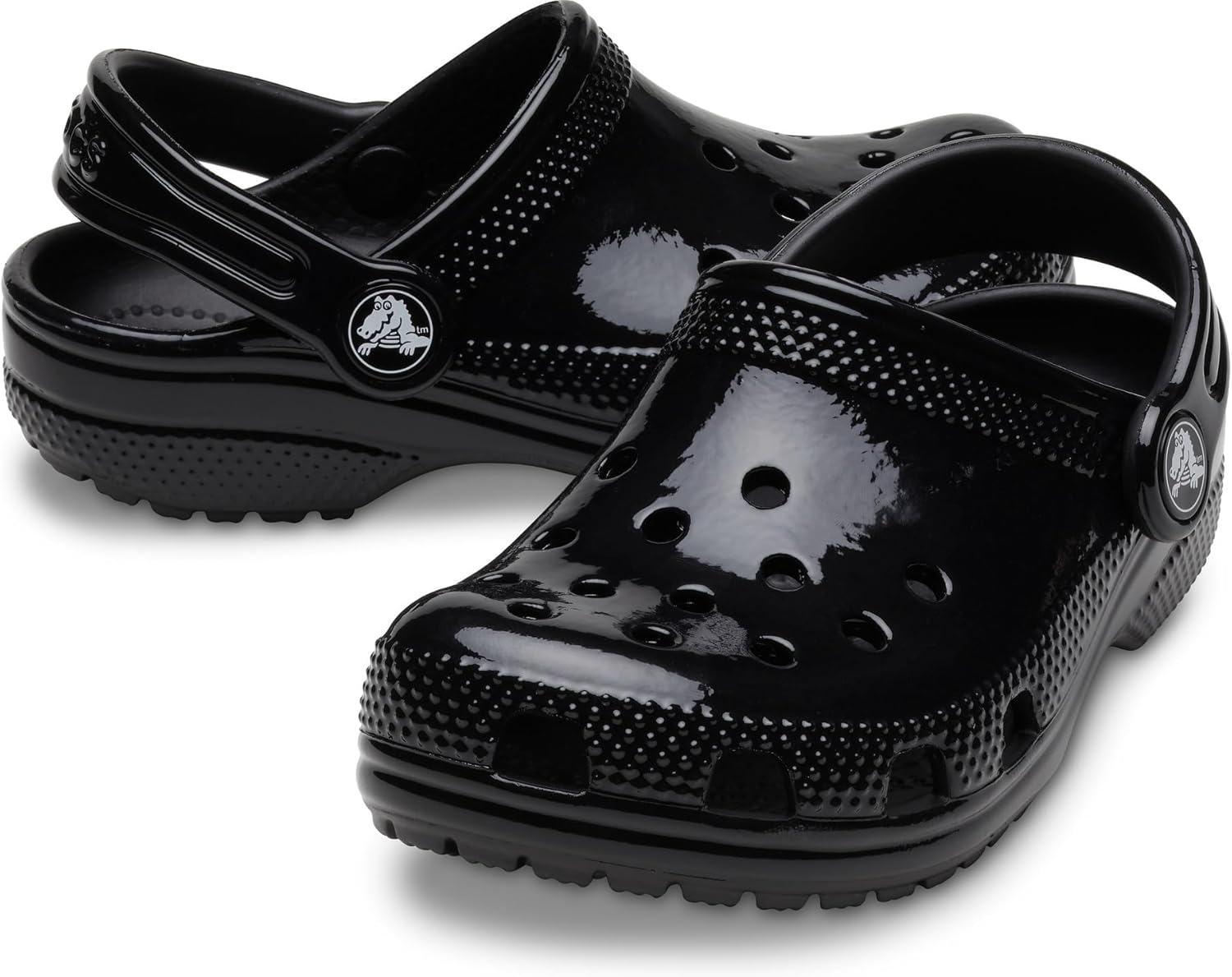 Crocs Kids Classic High Shine Clog - Black - C11