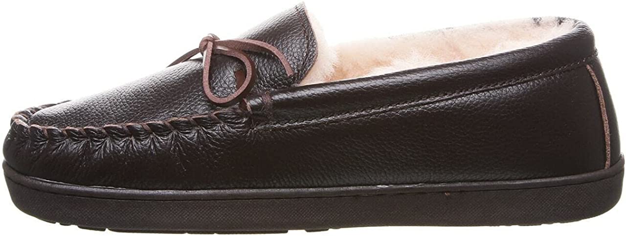 BEARPAW Mens Mach IV Leather Slippers - Chocolate - 12