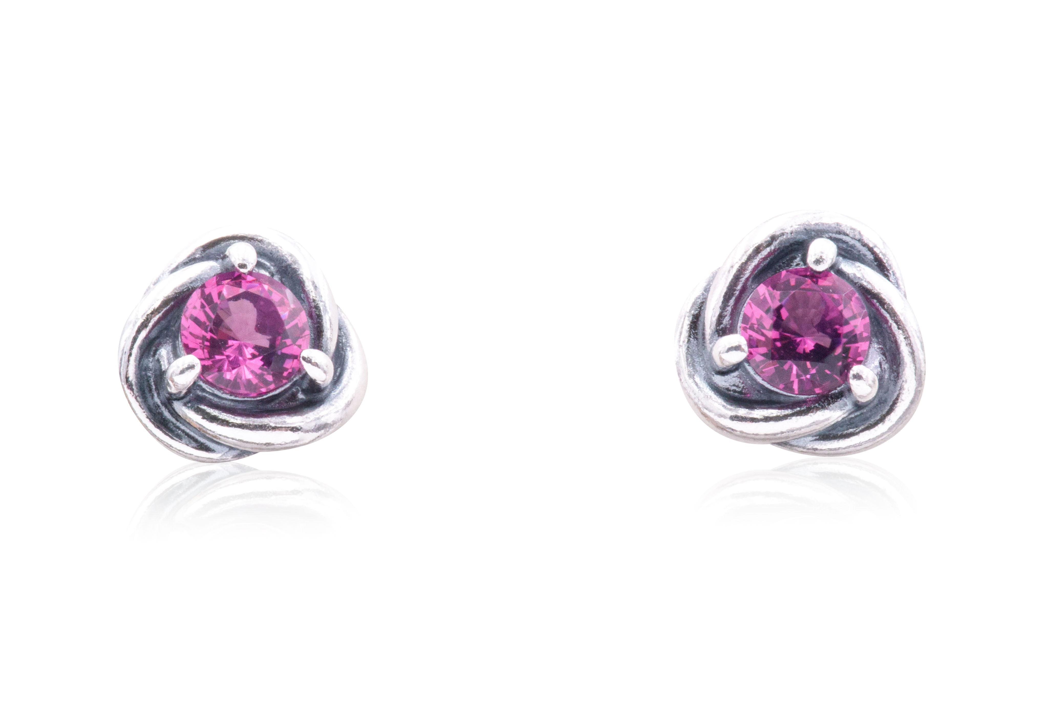 Pandora October Pink Eternity Circle Stud Earrings