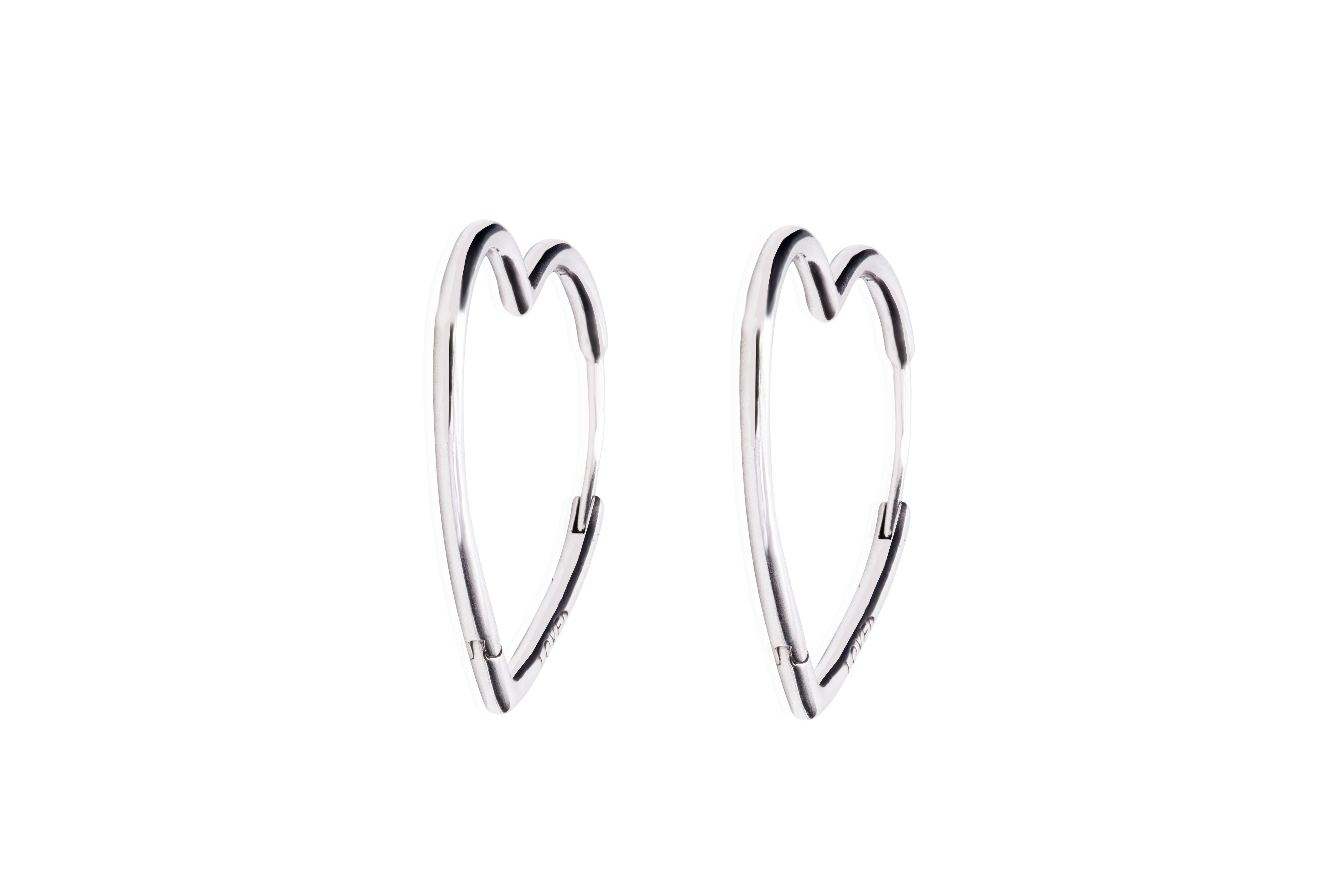 PANDORA Asymmetric Hearts of Love Small Hoops Earrings