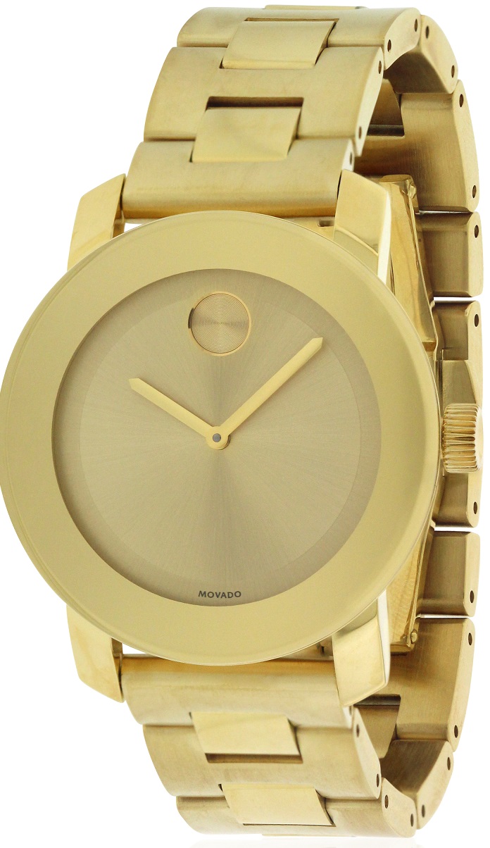 Movado Bold Gold-Tone Unisex Watch 3600085