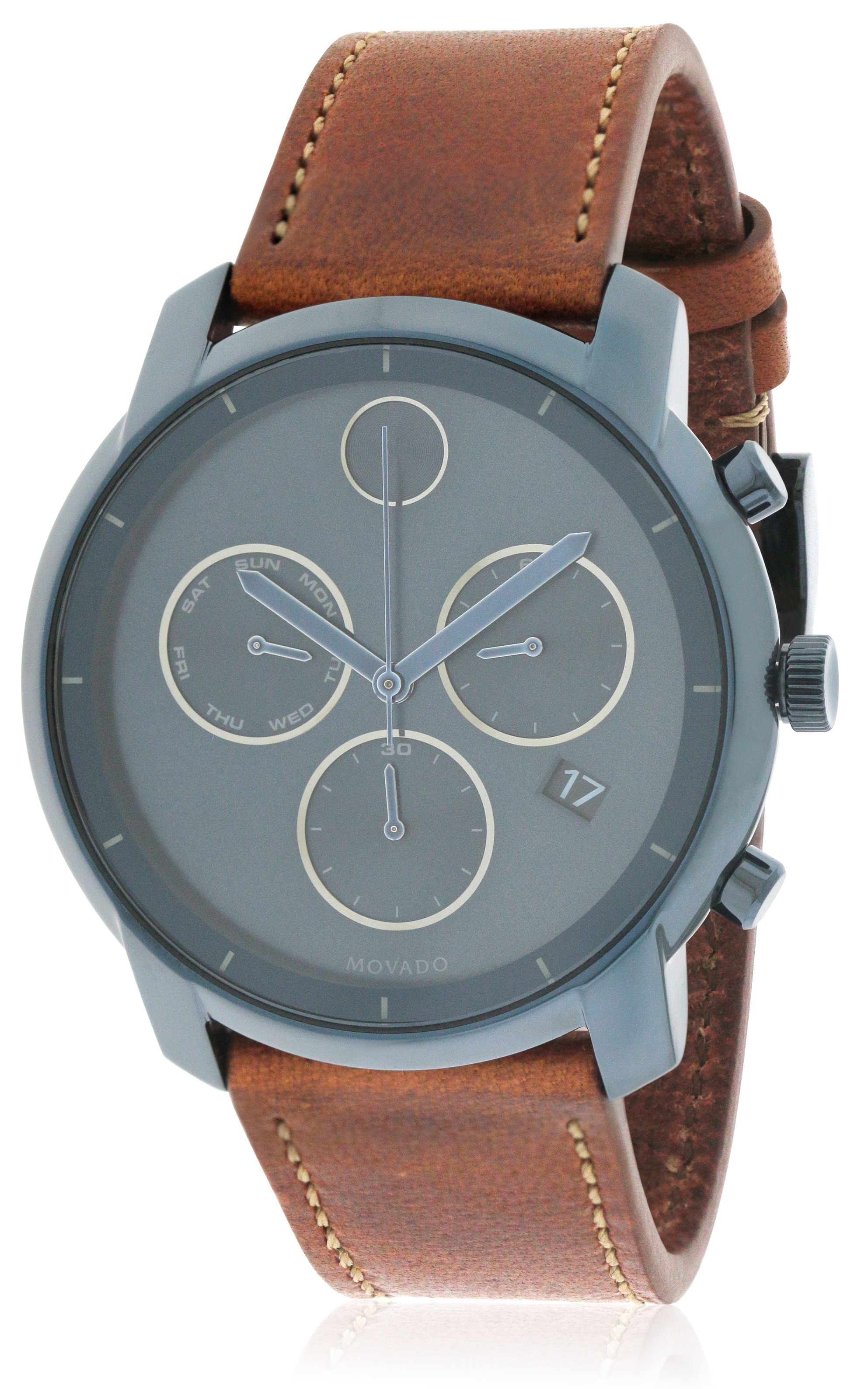 Movado Bold Leather Chronograph Mens Watch 3600476