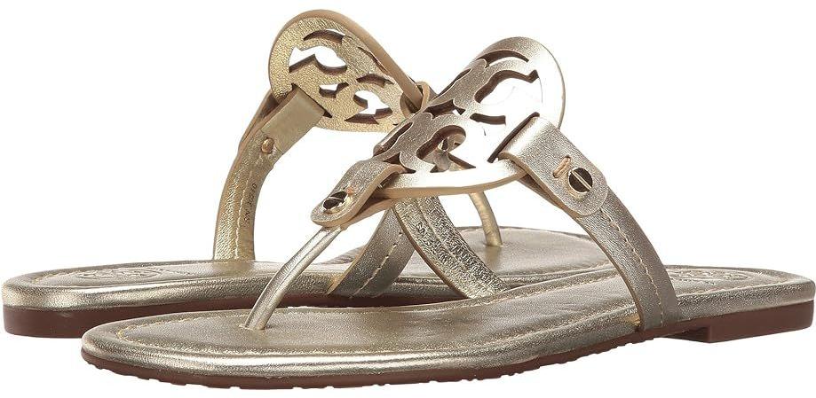 Tory Burch Miller Metallic Leather Sandal - Spark Gold - 7.5