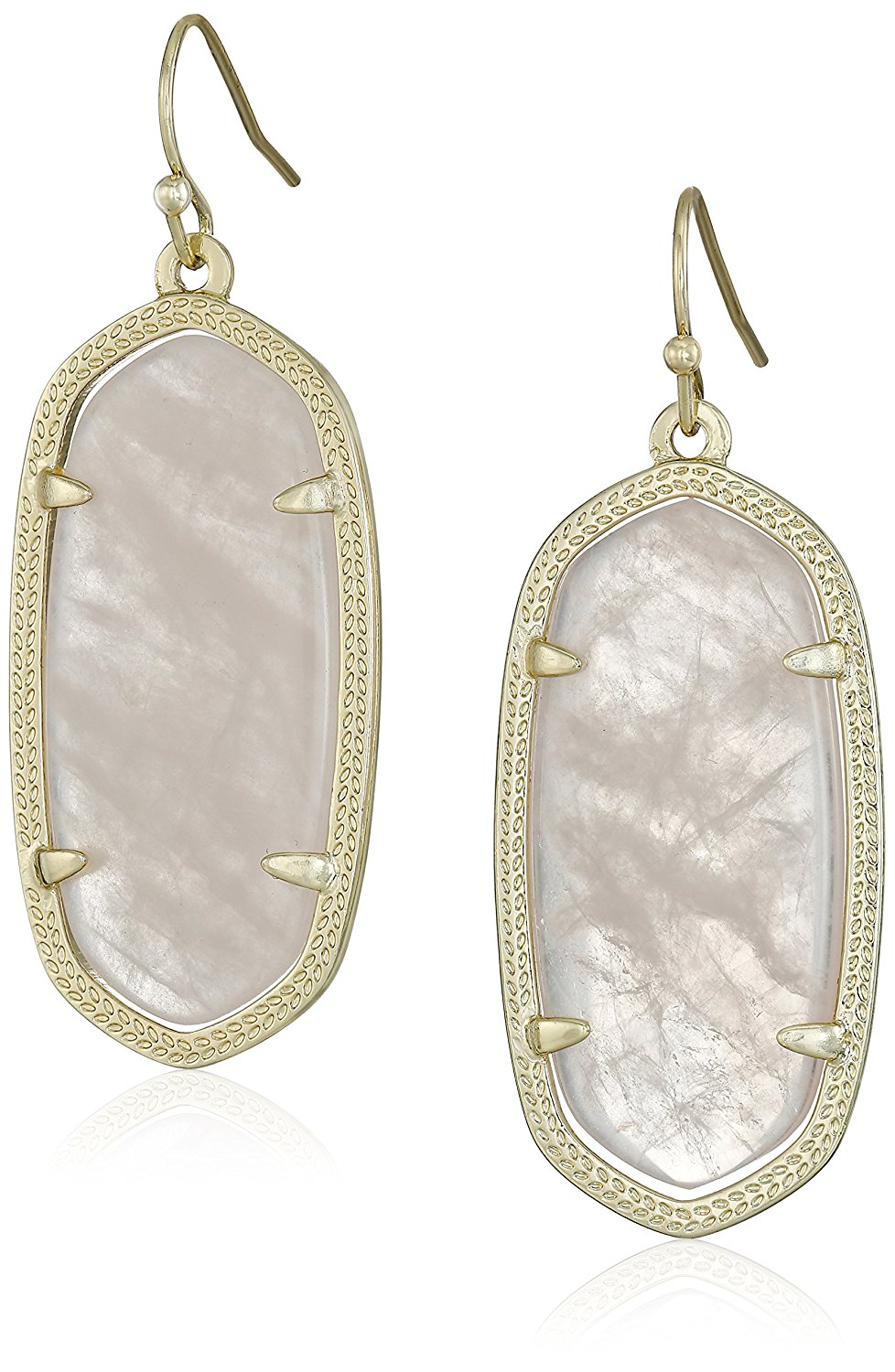 Kendra Scott Signature Elle Gold Plated Rose Quartz Drop Earrings - 4217708872