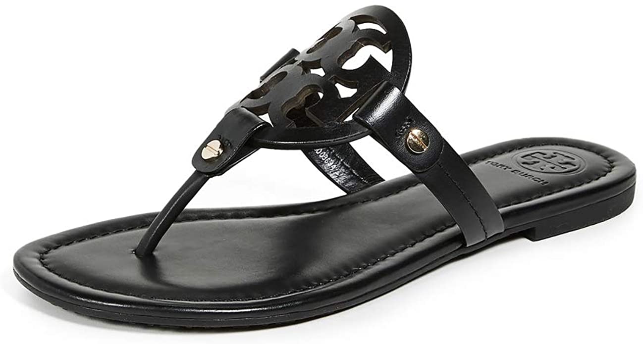 Tory Burch Womens Miller Thong Sandal - Black - 10.5