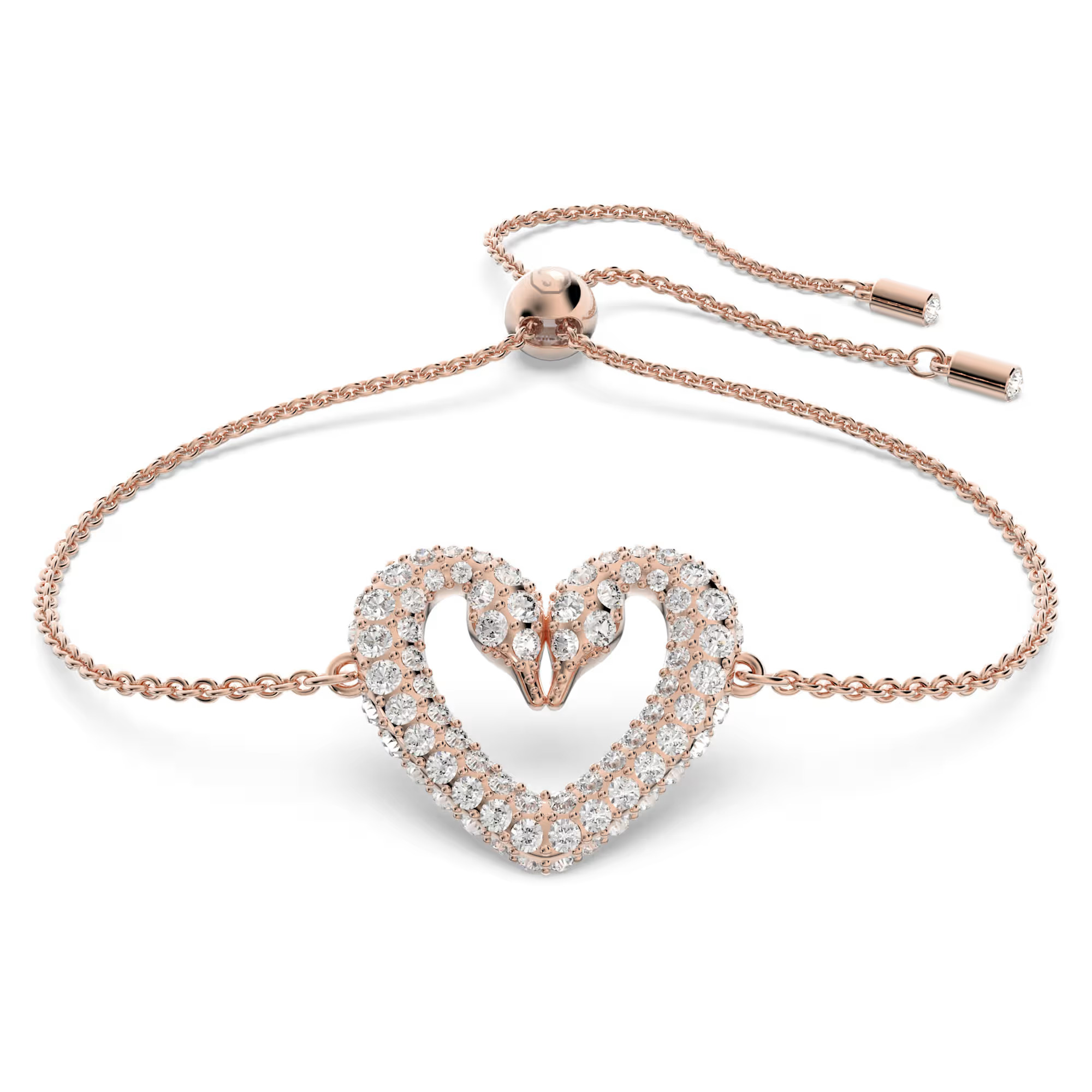 Swarovski Una Bracelet Heart Small White Rose-gold Tone Plated