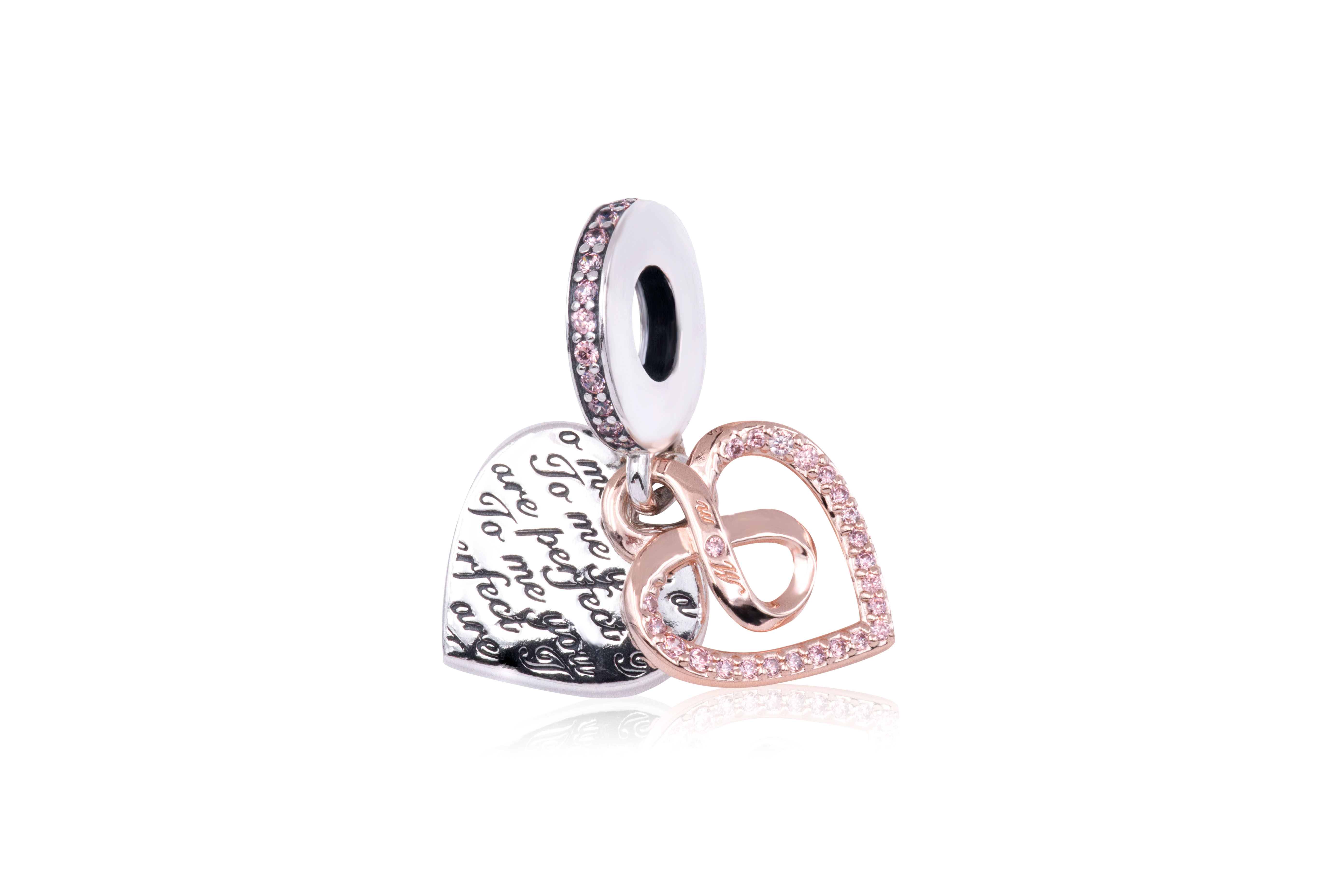 Pandora Two-tone Infinity Heart Double Dangle Charm