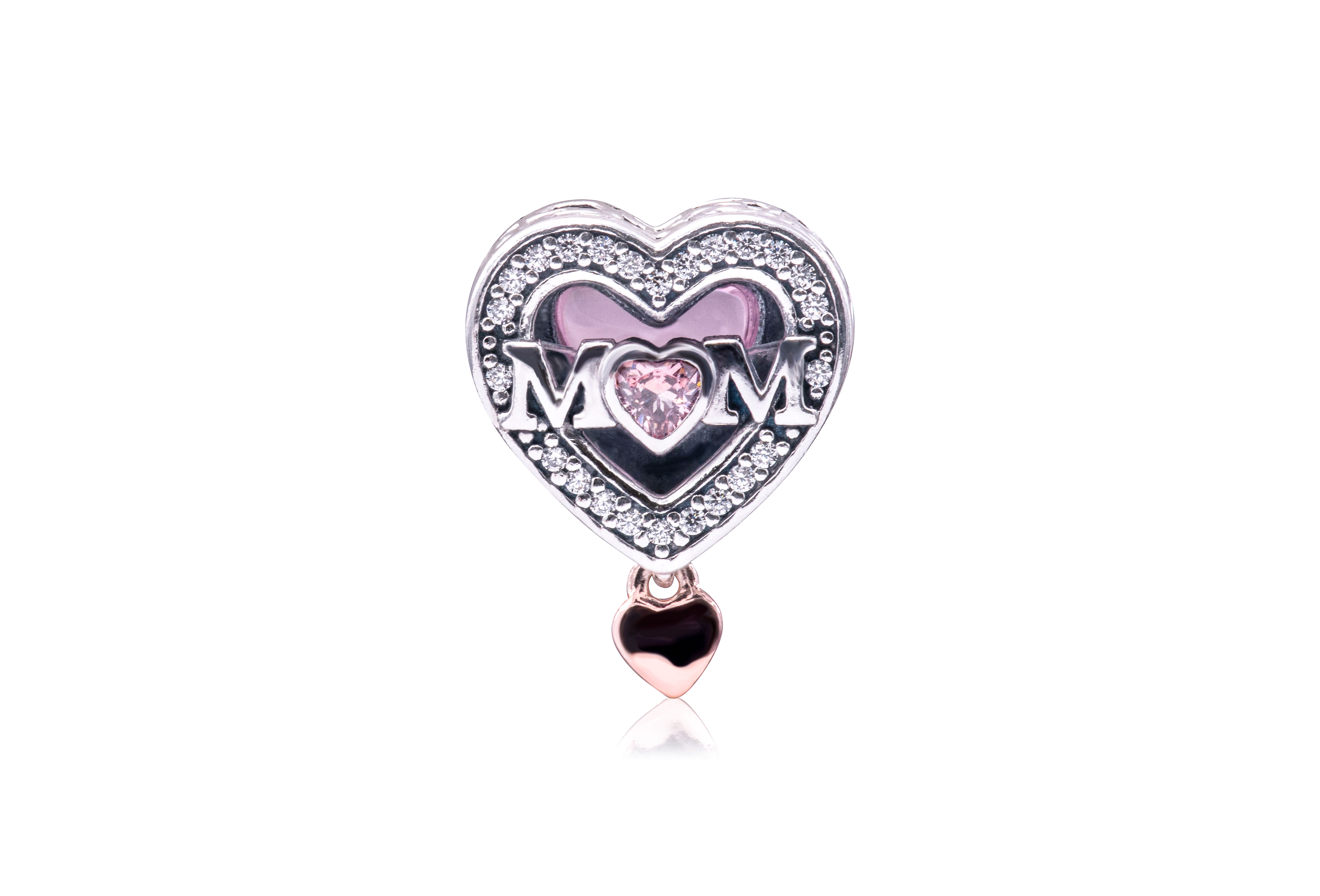 Pandora Two-tone Openwork Mom & Heart Charm