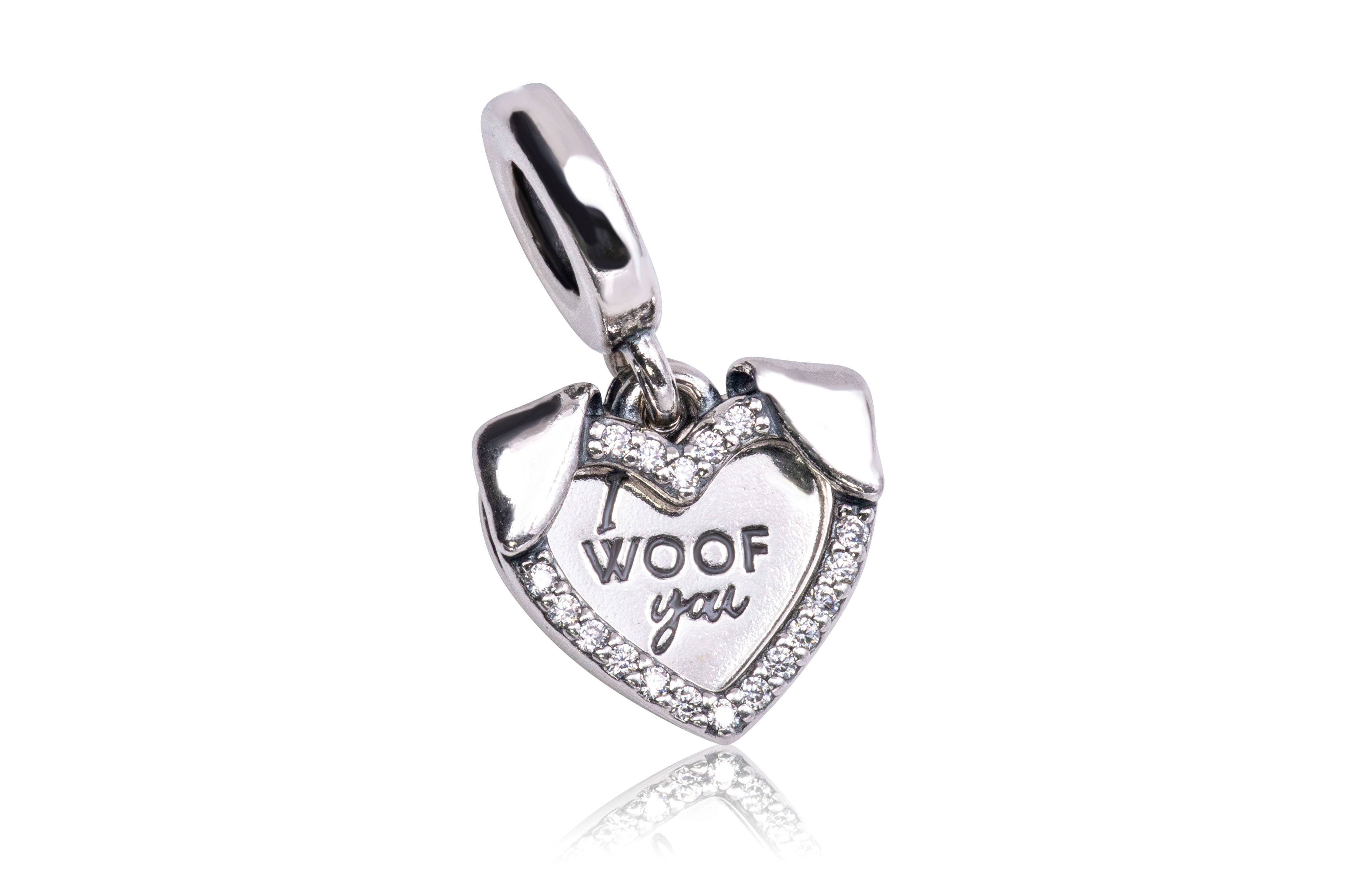 Pandora Heart & Dog Double Dangle Charm