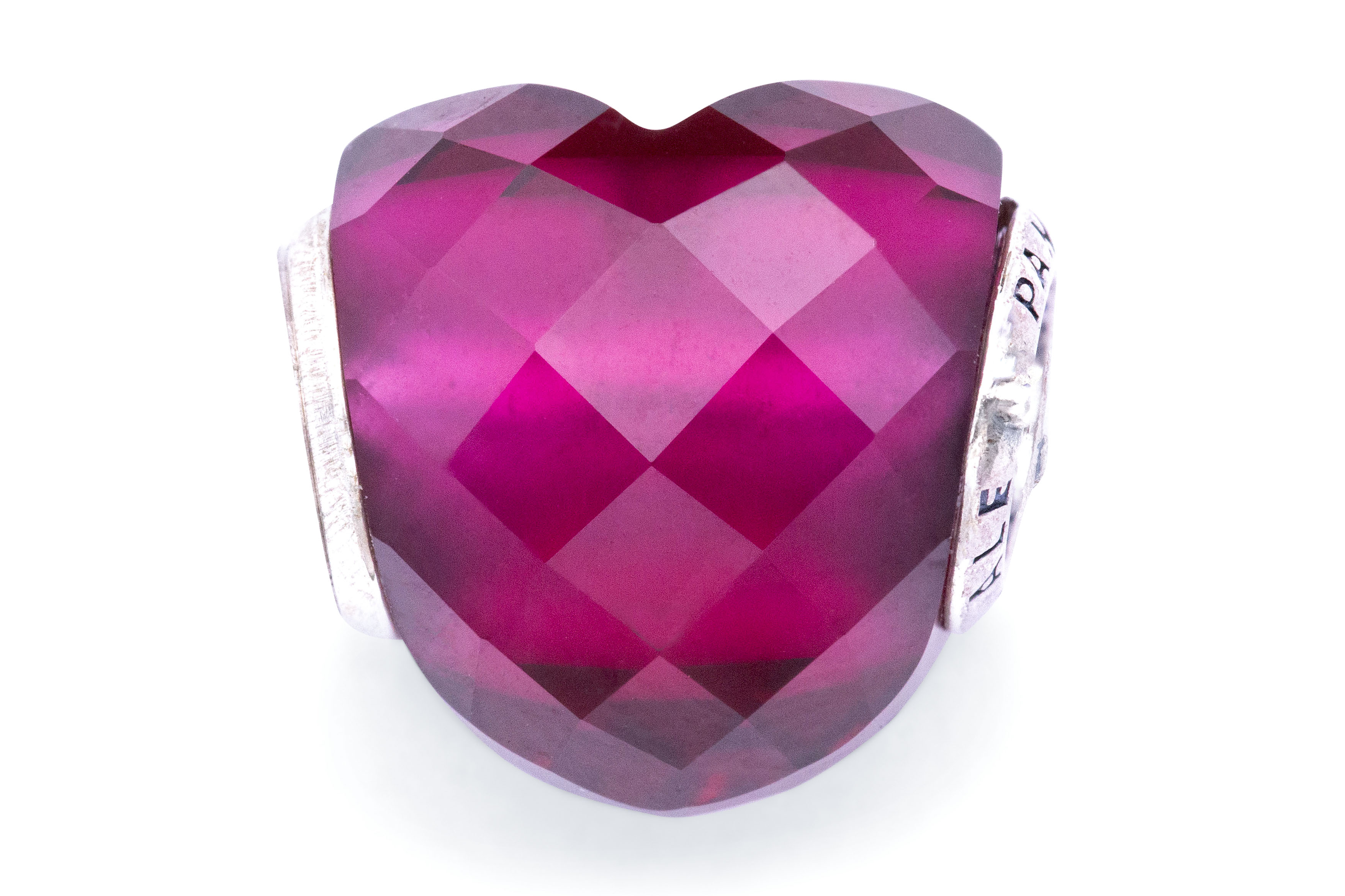 Pandora Fuchsia Shape of Love Charm - Fuchsia Rose Crystal - 796563NFR