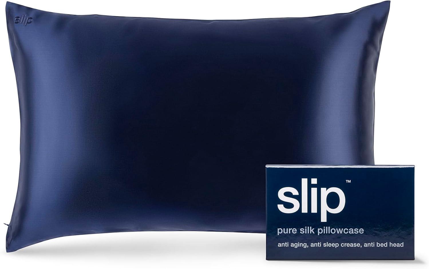 Slip Queen Mulberry Silk Pillow Case - 100% Pure Silk - Navy