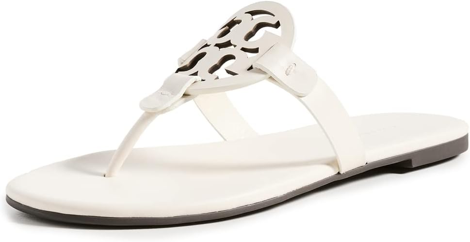 Tory Burch Womens Miller Soft Sandals - New Ivory/Off White - 7