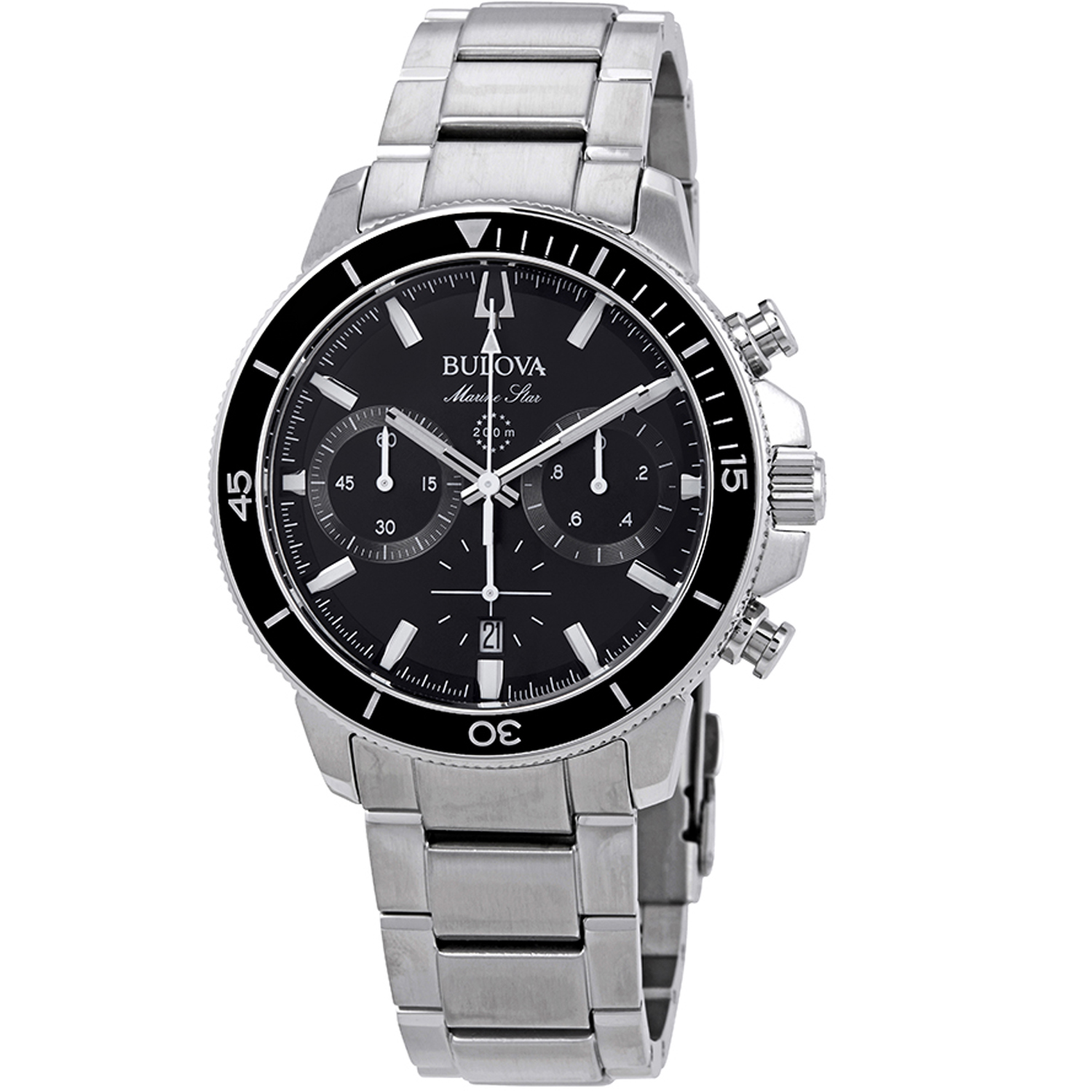 Bulova Marine Star Chronograph Stainless Steel Mens Watch 96B272