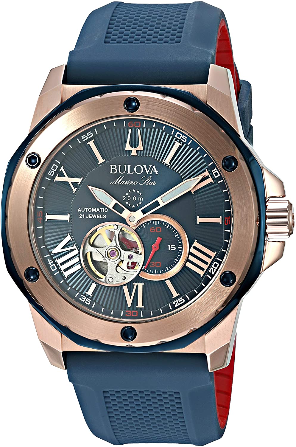 Bulova Marine Star Rose Gold Watch 98A227