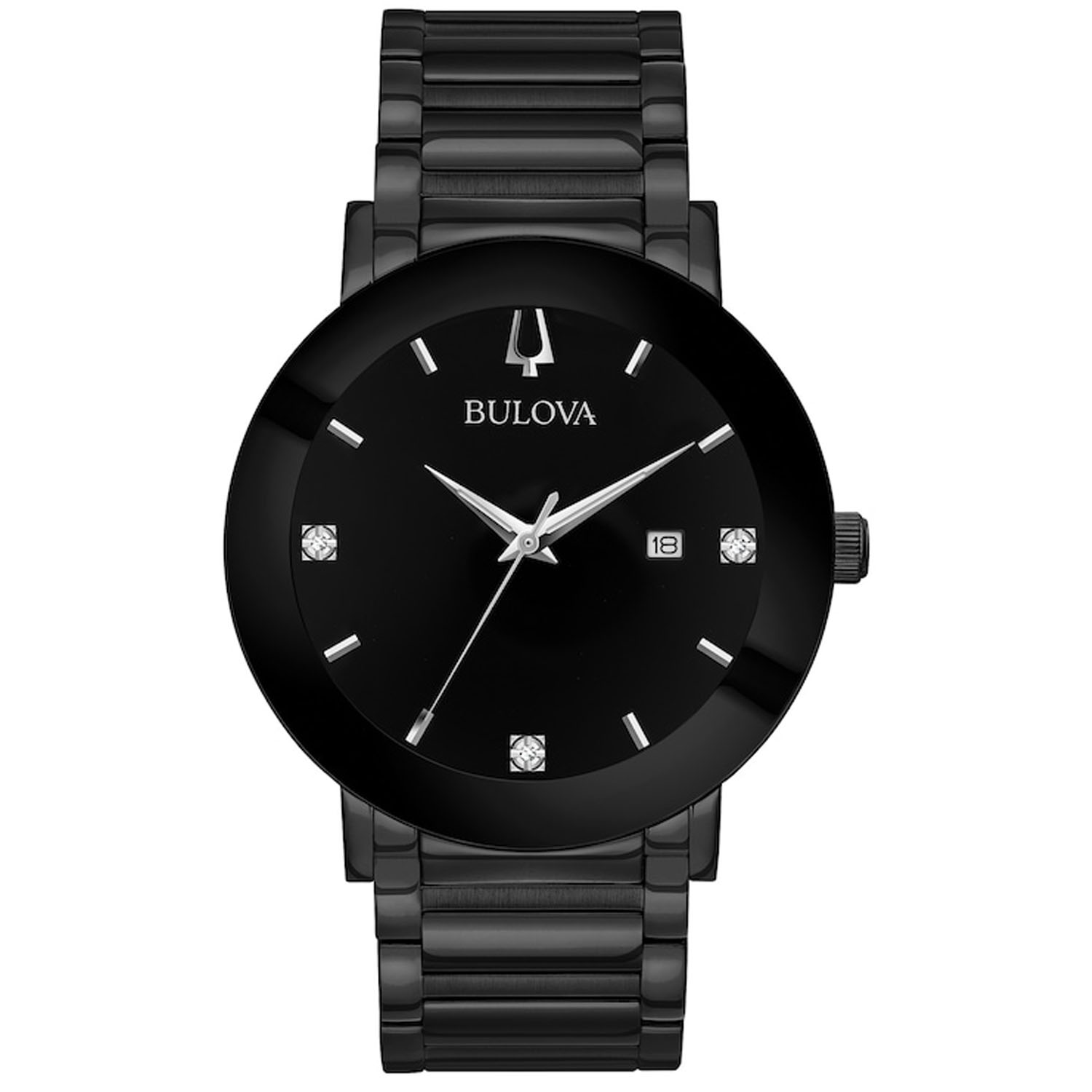 Bulova Modern Black Stainless Steel Mens Watch 98D144