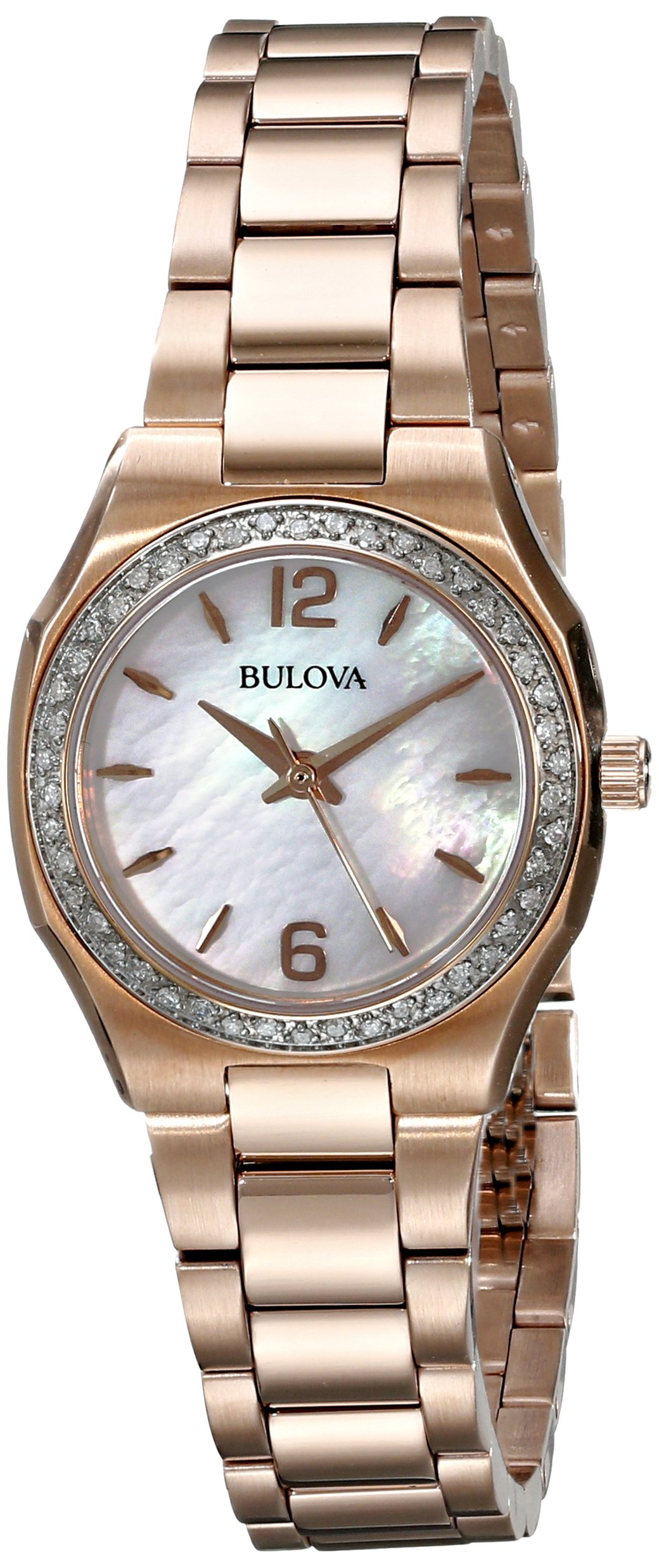 Bulova Diamond Gallery Rose Gold-Tone Ladies Watch 98R205