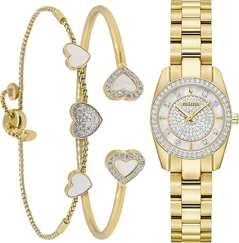 Bulova Crystal Collection Ladies Watch & Bracelet Gift Set 98X137