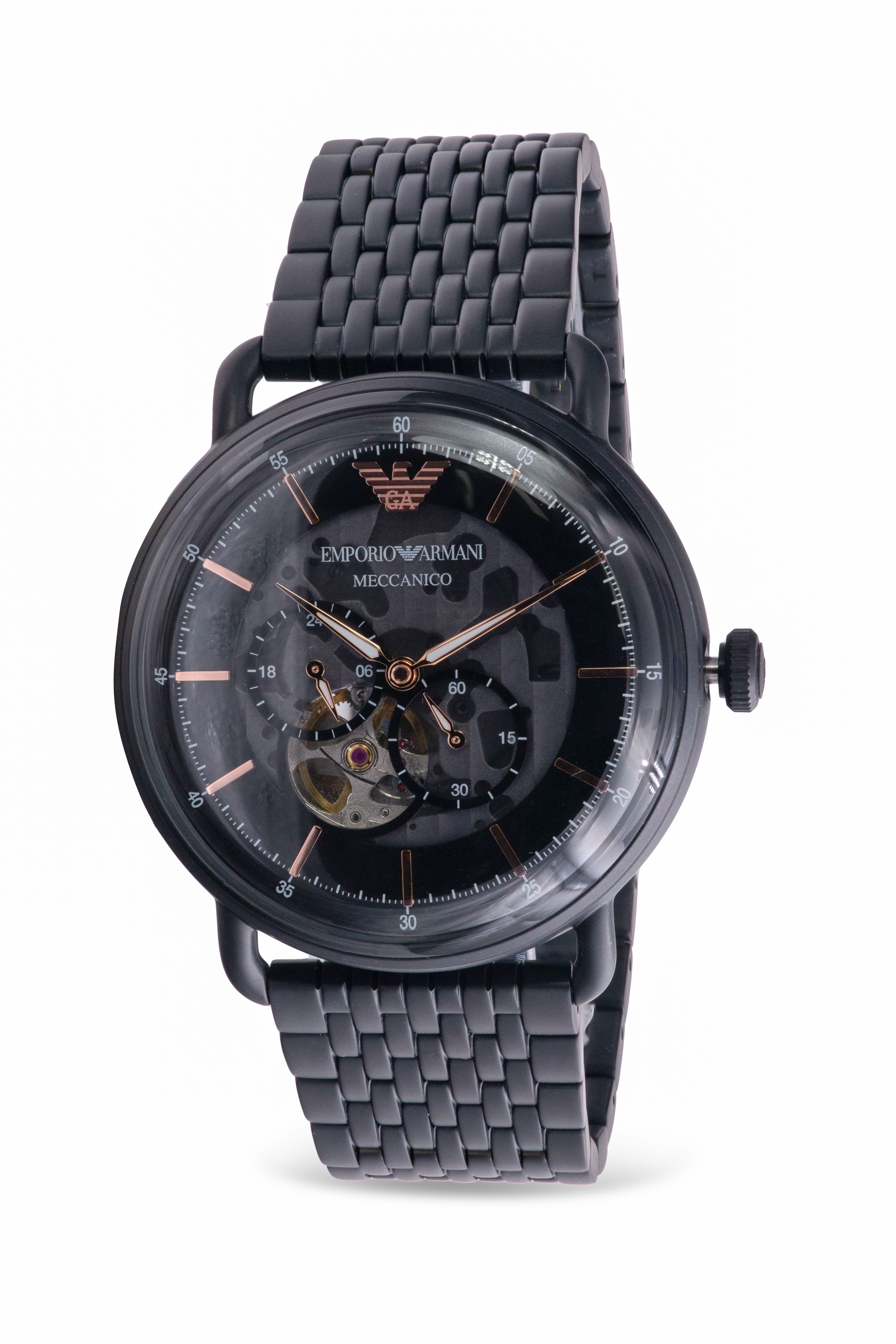 Emporio Armani Multifunction Black Stainless Steel Mens Watch AR60025