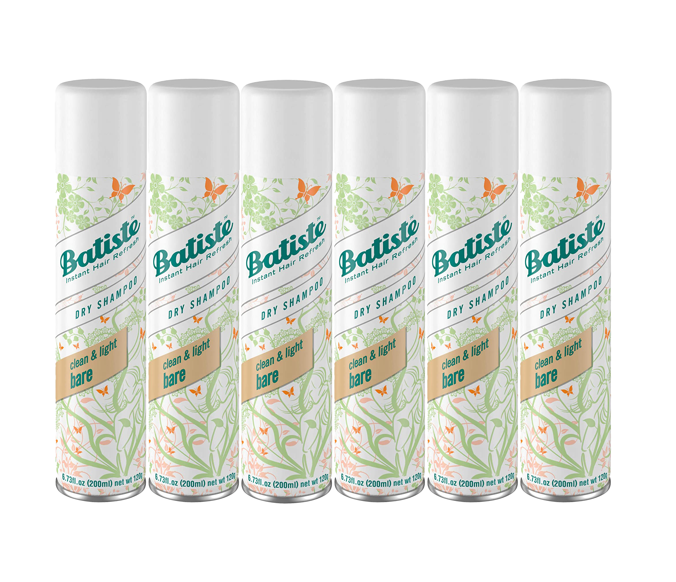 Batiste Dry Shampoo Bare Fragrance 6.73 FL Ounce (pack of 6)