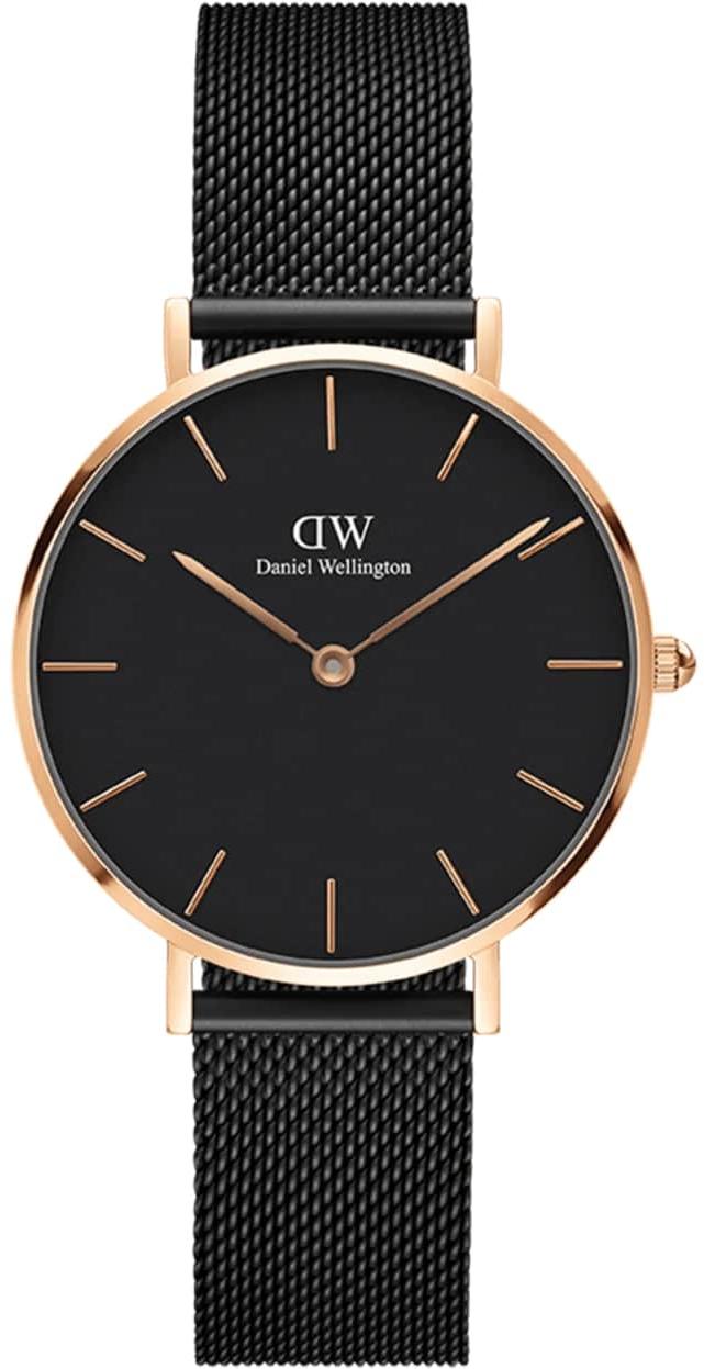 Daniel Wellington Petite Ashfield Black Rose Gold Ladies Watch