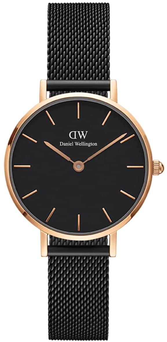 Daniel Wellington Petite Ashfield Black Rose Gold Ladies Watch