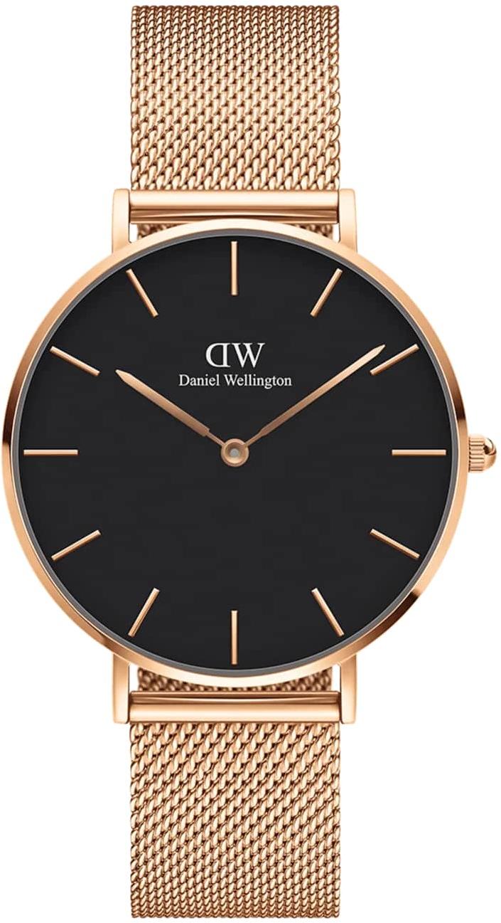 Daniel Wellington Petite Melrose Black Rose Gold Ladies Watch