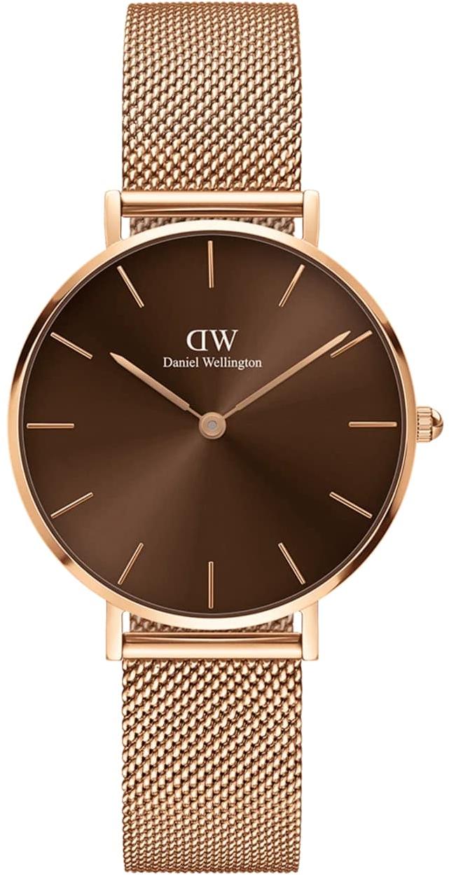 Daniel Wellington Petite Amber Brown Rose Gold Ladies Watch