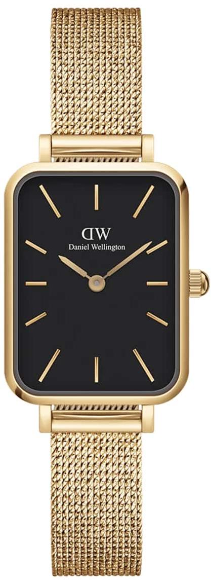 Daniel Wellington Quadro Pressed Evergold Black Gold Ladies Watch