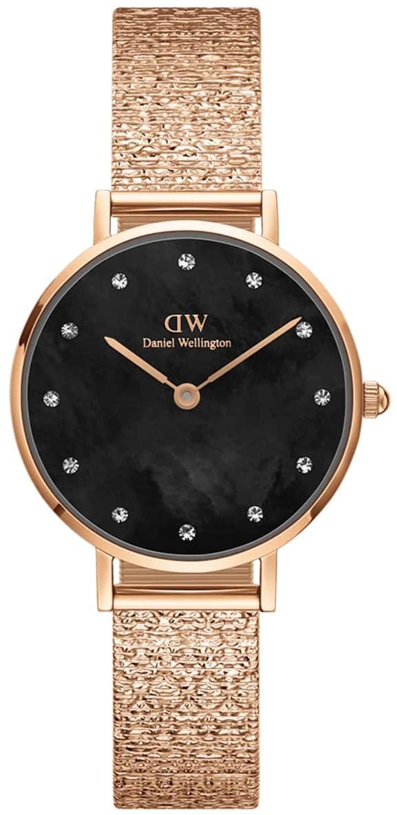 Daniel Wellington Petite Lumine Pressed Piano Black MOP Rose Gold Ladies Watch