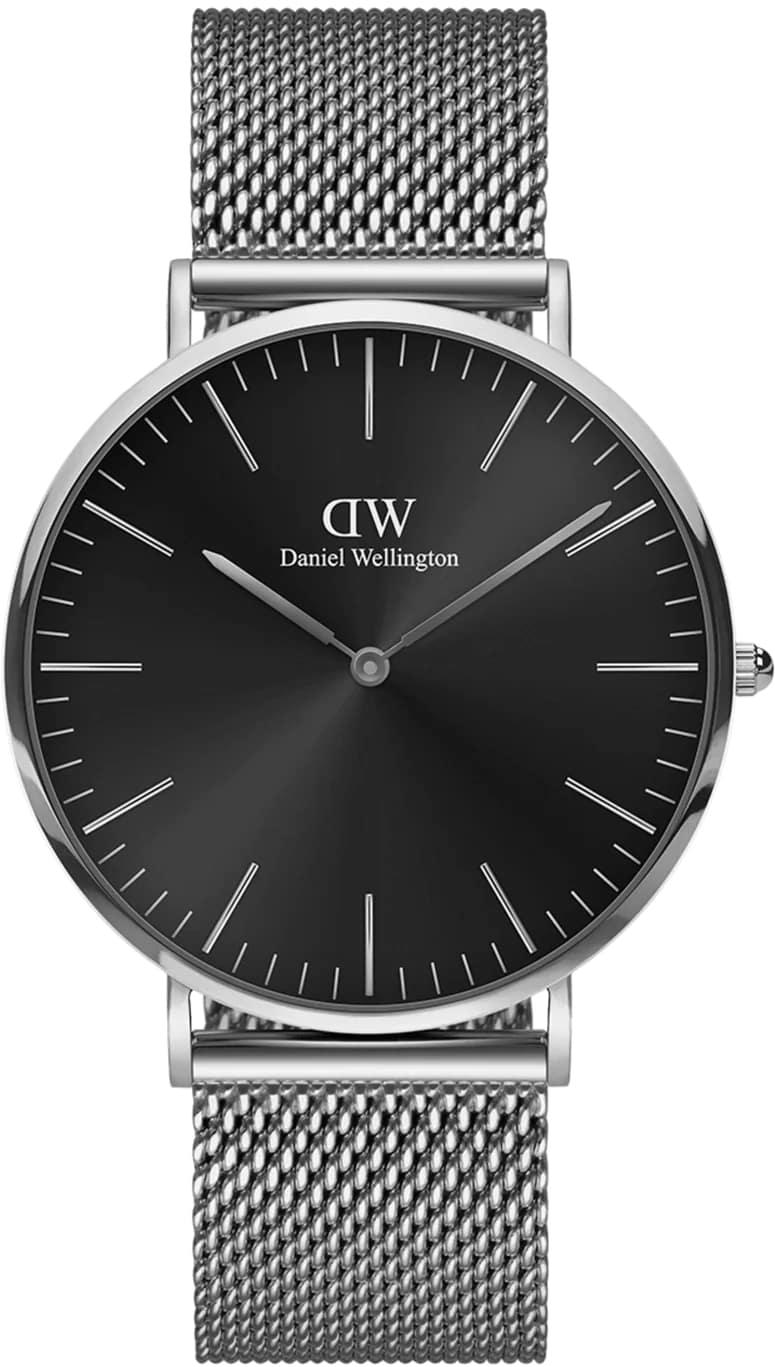 Daniel Wellington Classic Mesh Onyx Black Silver Mens Watch