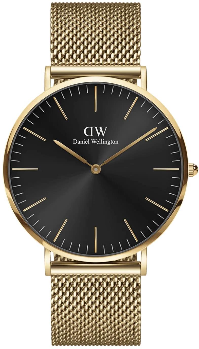 Daniel Wellington Classic Mesh Onyx Black Gold Mens Watch