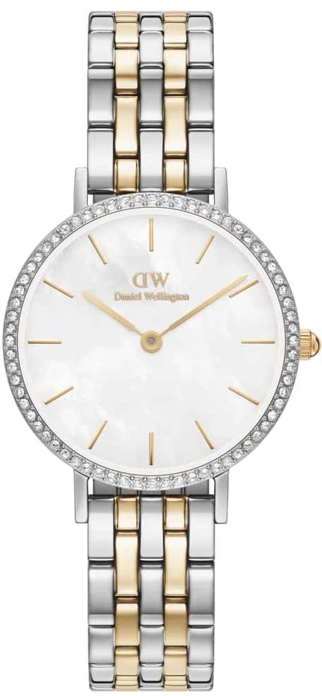 Daniel Wellington Petite Lumine Bezel 5 Link Two-Tone MOP Ladies Watch