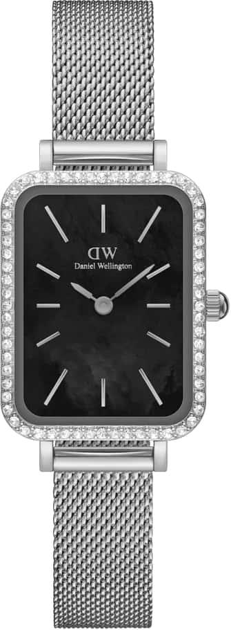 Daniel Wellington Quadro Lumine Bezel Sterling Black MOP Ladies Watch