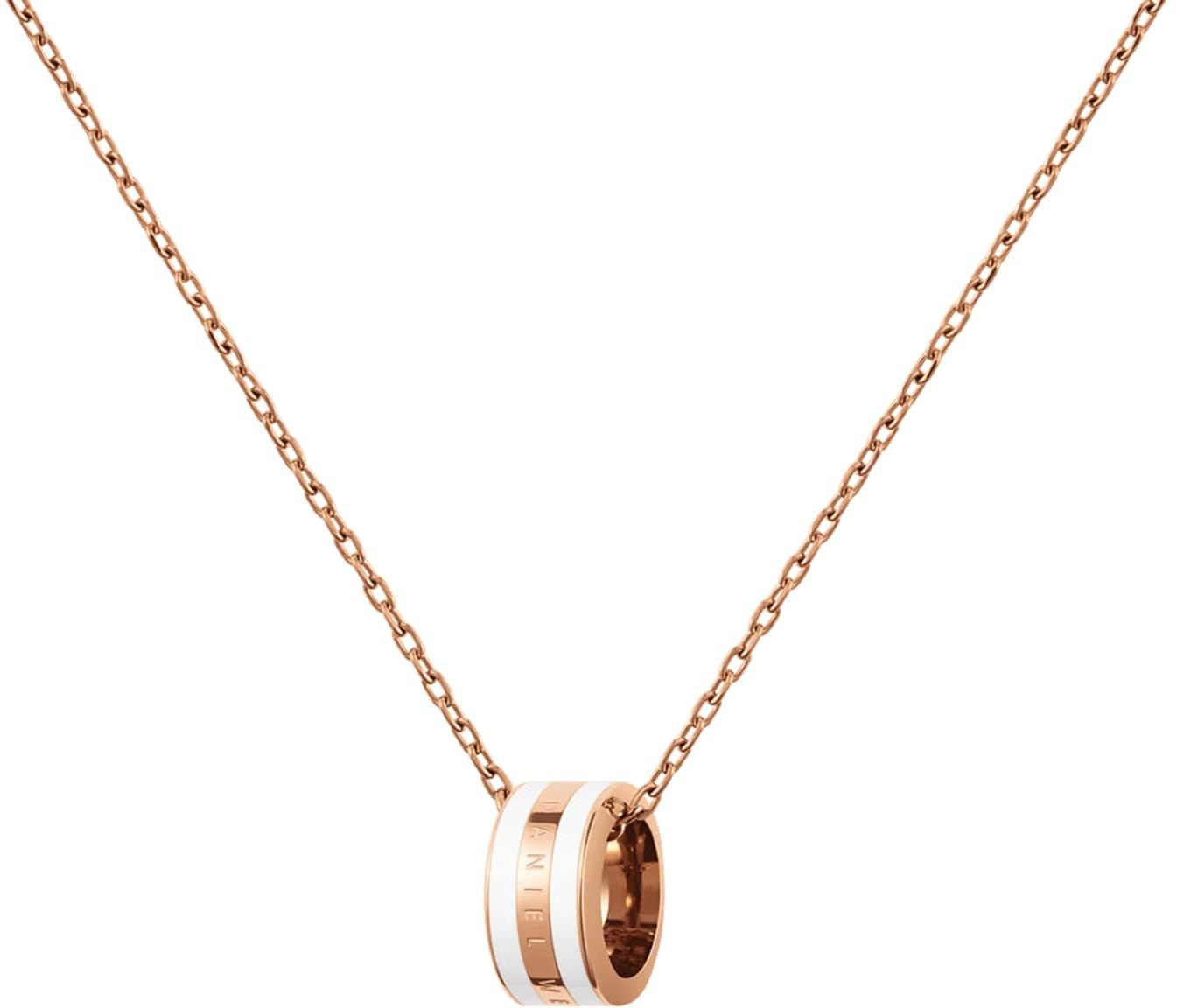 Daniel Wellington Emalie Necklace Rose Gold Satin White