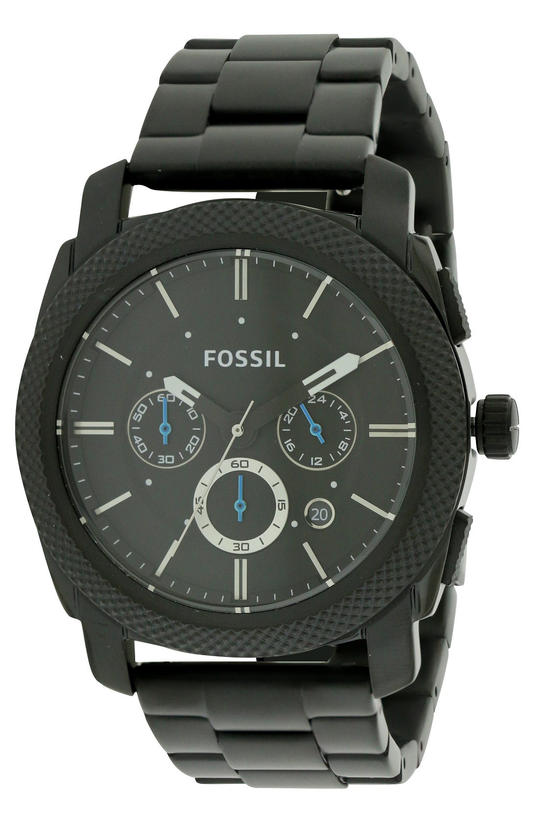 Fossil Black Chronograph   Stainless Steel Mens Watch   FS4552