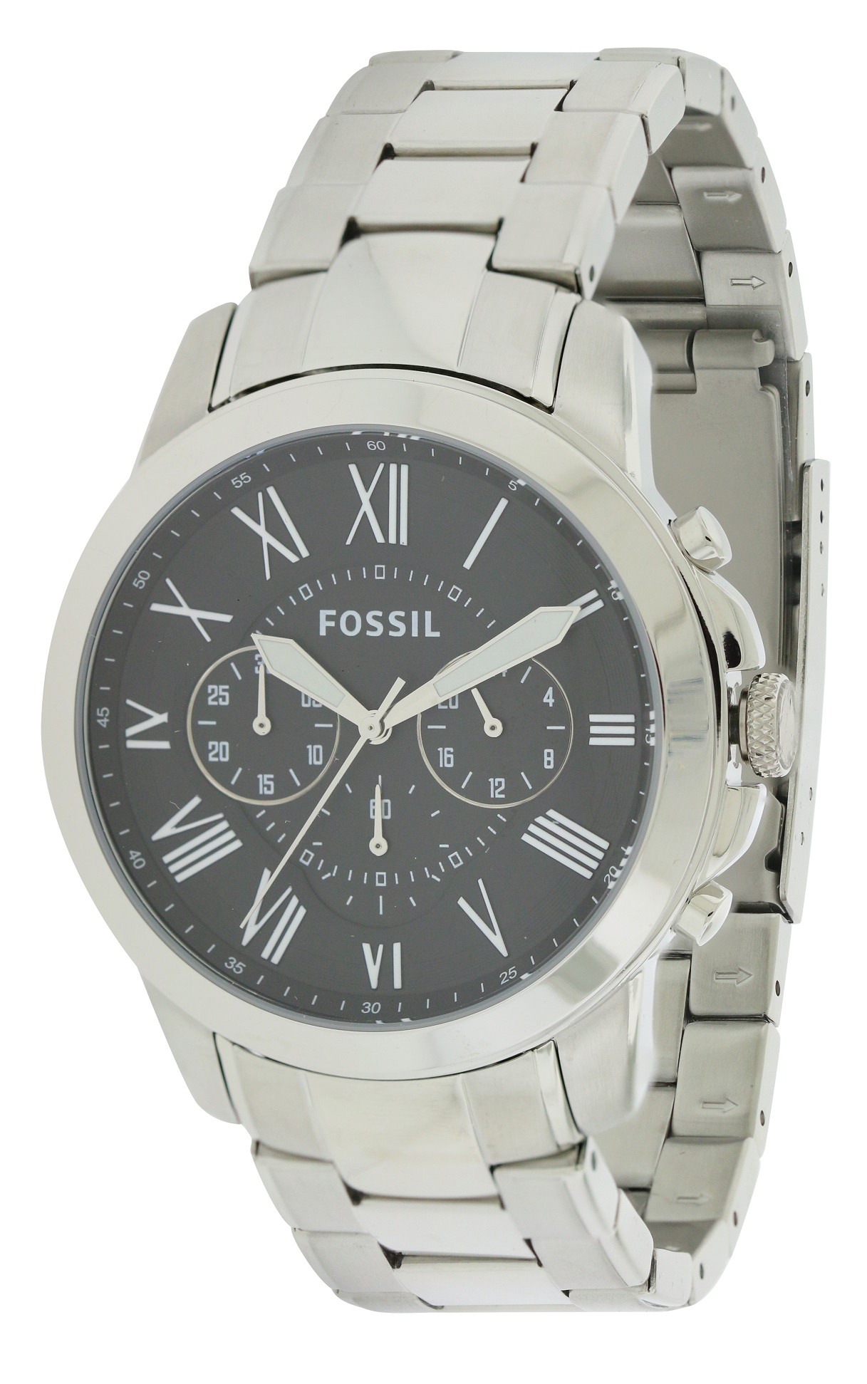 Fossil Grant Stainless Steel Chronograph Mens Watch FS4736