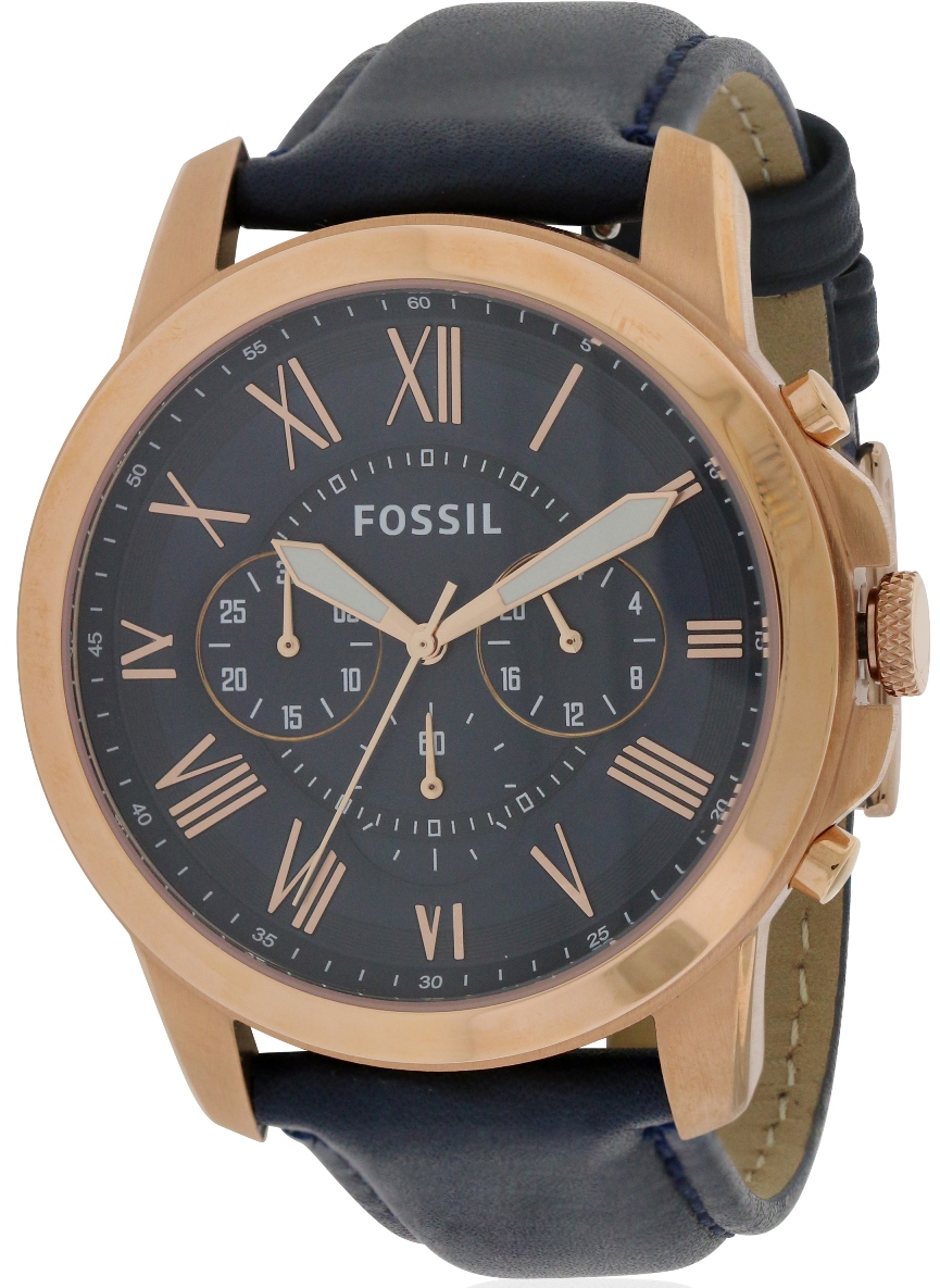 Fossil Grant Leather Chronograph Mens Watch FS4835